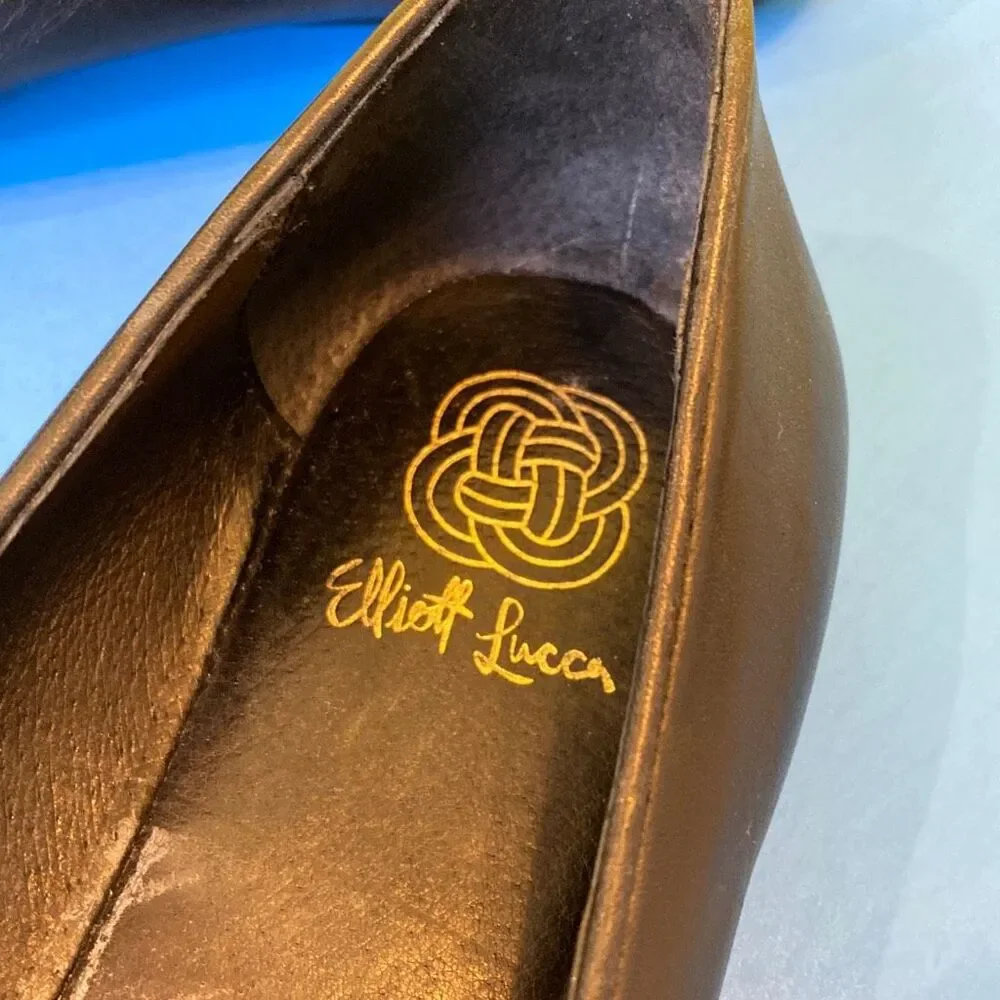Elliot Lucca Women's Black Leather (Snake Skin) Shoes Size 8